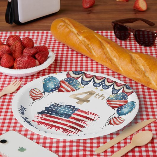 Patriotische Feier am 4. Juli Pappteller (Picknick)