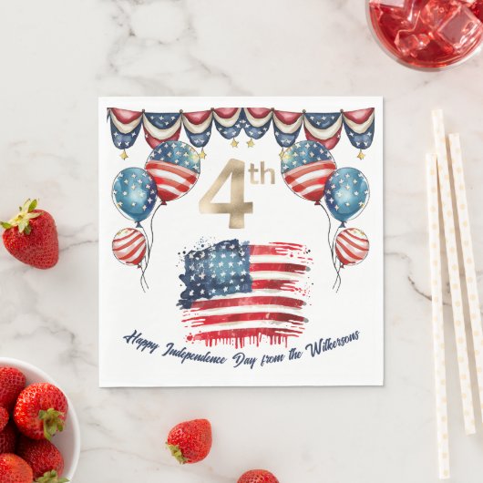 Patriotische Feier am 4. Juli Serviette (Beispiel)
