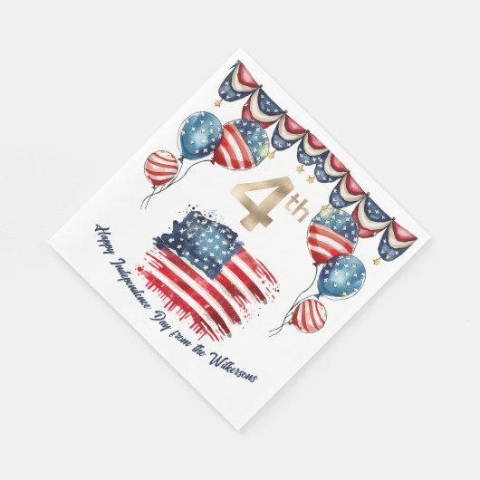 Patriotische Feier am 4. Juli Serviette (Ecke)