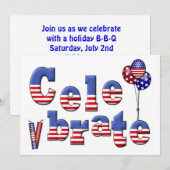 Patriotische Feier Einladung (Vorne/Hinten)