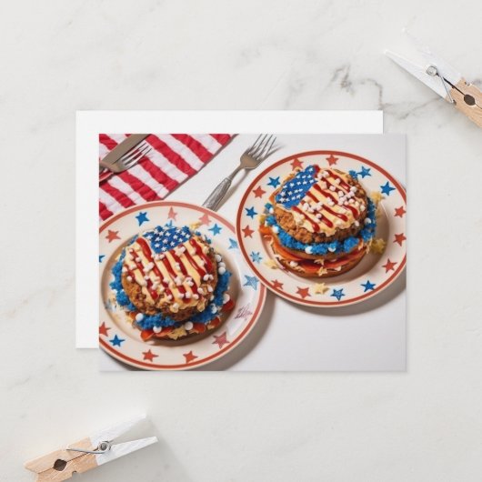 Patriotische Feier Karte (Vorderseite/Rückseite Beispiel)