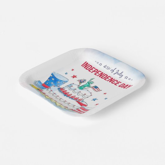 Patriotische Feier Pappteller (Gewinkelt)