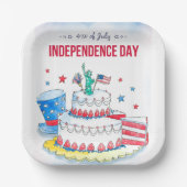 Patriotische Feier Pappteller (Vorderseite)