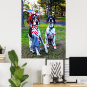 Patriotische Feier Party Hunde Poster (Heimbüro)