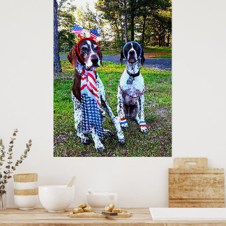 Patriotische Feier Party Hunde Poster