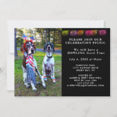 Patriotische Feier Picnic Party Hunde Einladung (Vorderseite)