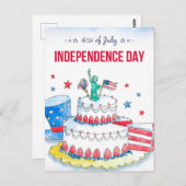 Patriotische Feier Postkarte (Vorne/Hinten)