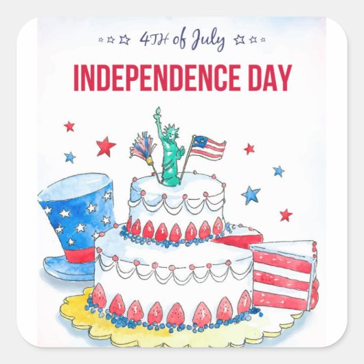 Patriotische Feier Quadratischer Aufkleber (Vorderseite)