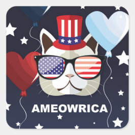 Patriotische Feier Quadratischer Aufkleber