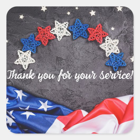 Patriotische Feier Quadratischer Aufkleber (Vorderseite)