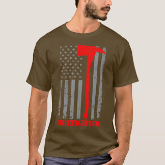 Patriotische Feuerwehr Ax US-Flagge T-Shirt
