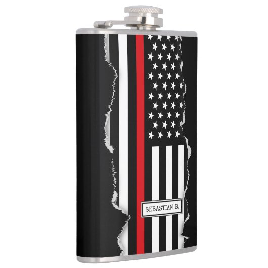 Patriotische Feuerwehrmann-Art-amerikanische Flachmann (Rechts)