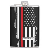 Patriotische Feuerwehrmann-Art-amerikanische Flachmann (Vorderseite)