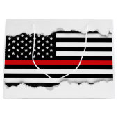 Patriotische Feuerwehrmann-Art-amerikanische Große Geschenktüte (Vorderseite)