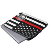 Patriotische Feuerwehrmann-Art-amerikanische Laptopschutzhülle (Vorne Knopf)