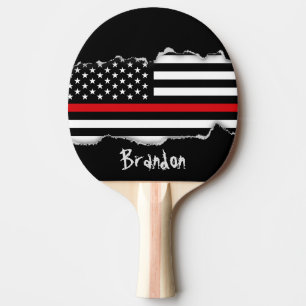 Patriotische Feuerwehrmann-Art-amerikanische Tischtennis Schläger