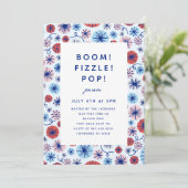 Patriotische Feuerwerke 4. Juli Einladung Post Po (Stehend Vorderseite)
