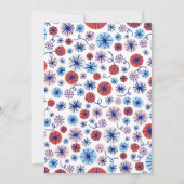 Patriotische Feuerwerke 4. Juli Einladung Post Po (Rückseite)
