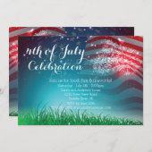 Patriotische Feuerwerke 4. von Juli-Party Einladung (Vorne/Hinten)
