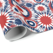 Patriotische Feuerwerke brechen in Rot-Weiß und Bl Geschenkpapier (Rolleneckpunkt)