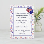 Patriotische Feuerwerke Einladung (Stehend Vorderseite)