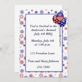 Patriotische Feuerwerke Einladung (Vorne/Hinten)