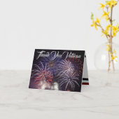 Patriotische Feuerwerke, Flag & Adler Veteran Karte (Gelbe Blume)