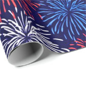 Patriotische Feuerwerke Geschenkpapier (Rolleneckpunkt)