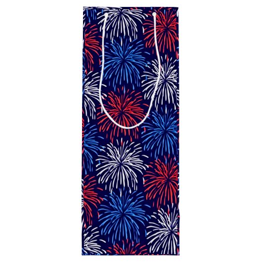 Patriotische Feuerwerke Geschenktüte Für Weinflaschen (Rückseite)