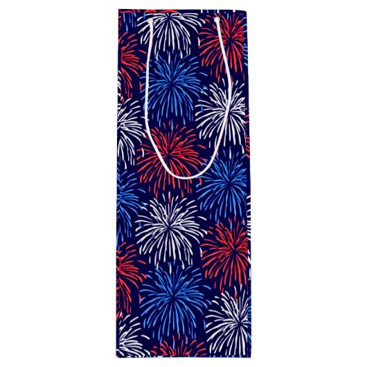 Patriotische Feuerwerke Geschenktüte Für Weinflaschen (Vorderseite)