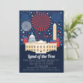 Patriotische Feuerwerke im Weißen Haus 4. Juli Kek Einladung (Stehend Vorderseite)