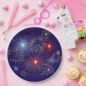 Patriotische Feuerwerke Pappteller (Party)