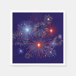 Patriotische Feuerwerke Serviette
