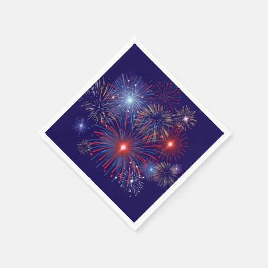 Patriotische Feuerwerke Serviette (Ecke)