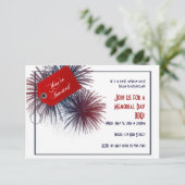 Patriotische Feuerwerke zum Gedenktag Einladung (Stehend Vorderseite)