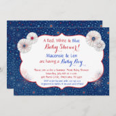 Patriotische Feuerwerks-Babyparty-Einladungen Einladung (Vorne/Hinten)