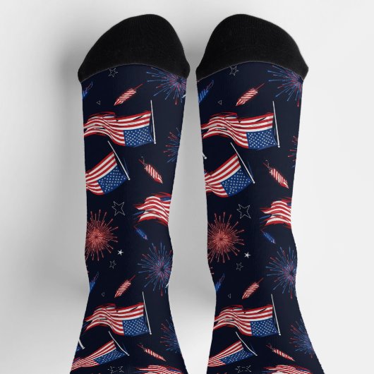 Patriotische Feuerwerksocken Socken (Oben)