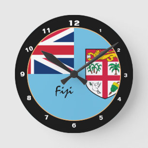 Patriotische Fijian-Flagge, Fidschi-trendy Zuhause Runde Wanduhr