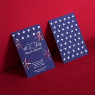 Patriotische flache Grafik zum 4. Juli Einladung