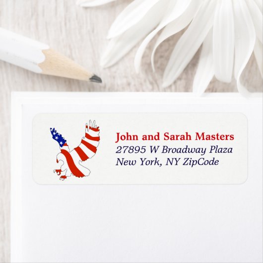 Patriotische Flag-Adler-Rücksendeadresse (Insitu)