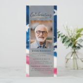 Patriotische Flag Vet Foto Beerdigung Digitale Evi Einladung (Stehend Vorderseite)