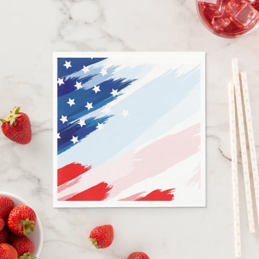 Patriotische Flagge 4. Juli Papier Napkins Serviette (Beispiel)