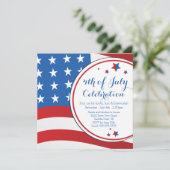Patriotische Flagge 4. Juli Party Einladung (Stehend Vorderseite)