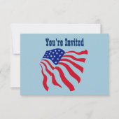 Patriotische Flagge 4. Juli Party Einladung (Vorderseite)