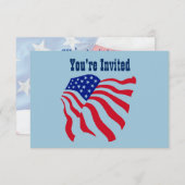 Patriotische Flagge 4. Juli Party Einladung (Vorne/Hinten)