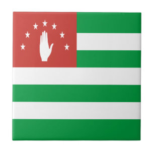 Patriotische Flagge Abchasiens Fliese