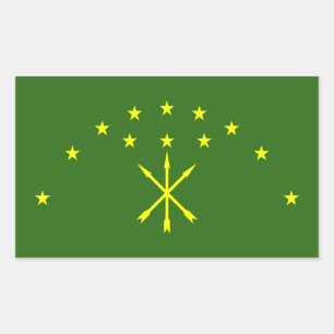 Patriotische Flagge Adygeja Rechteckiger Aufkleber
