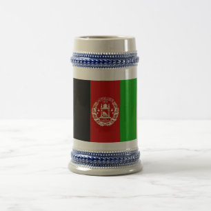 Patriotische Flagge Afghanistans Bierglas