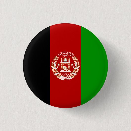 Patriotische Flagge Afghanistans Button (Vorderseite)
