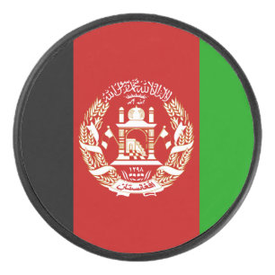 Patriotische Flagge Afghanistans Eishockey Puck
